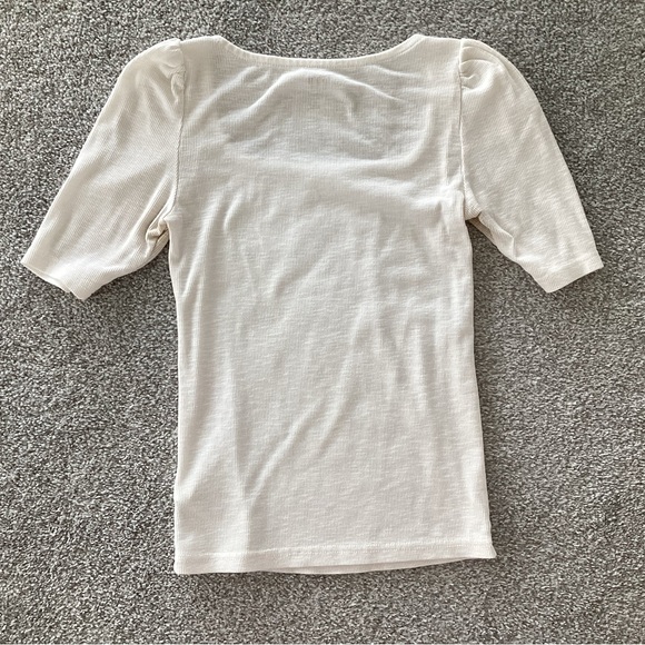 Gap Essential Rib Puff Sleeve T-Shirt - Picture 7 of 7